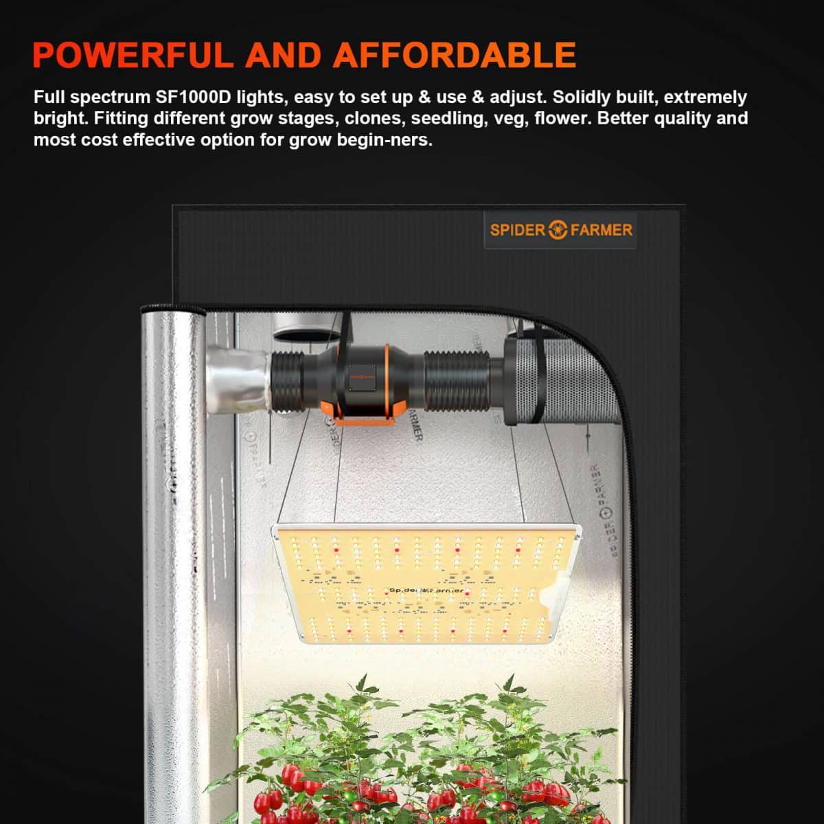 Spider Farmer SF1000D LED Grow Light with Samsung LM301B Diodes - Efficient Indoor Plant Growth Lighting Solution