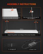 Size guide for Spider Farmer SF300 LED grow light, ideal for indoor gardens to enhance plant growth and flowering.