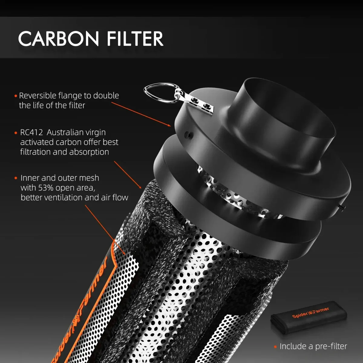 Spider-Farmer-Carbon-Filter-Specification