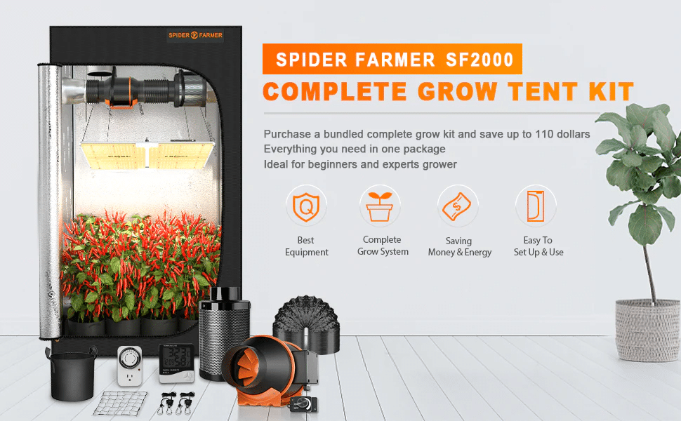 Spider Farmer® 2x4 Grow Tent Kits with Speed Controller