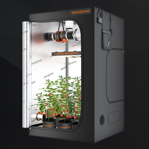 Spider Farmer grow tent with dimensions 120x120x200 cm, designed for optimal indoor gardening and providing ample space for plant growth