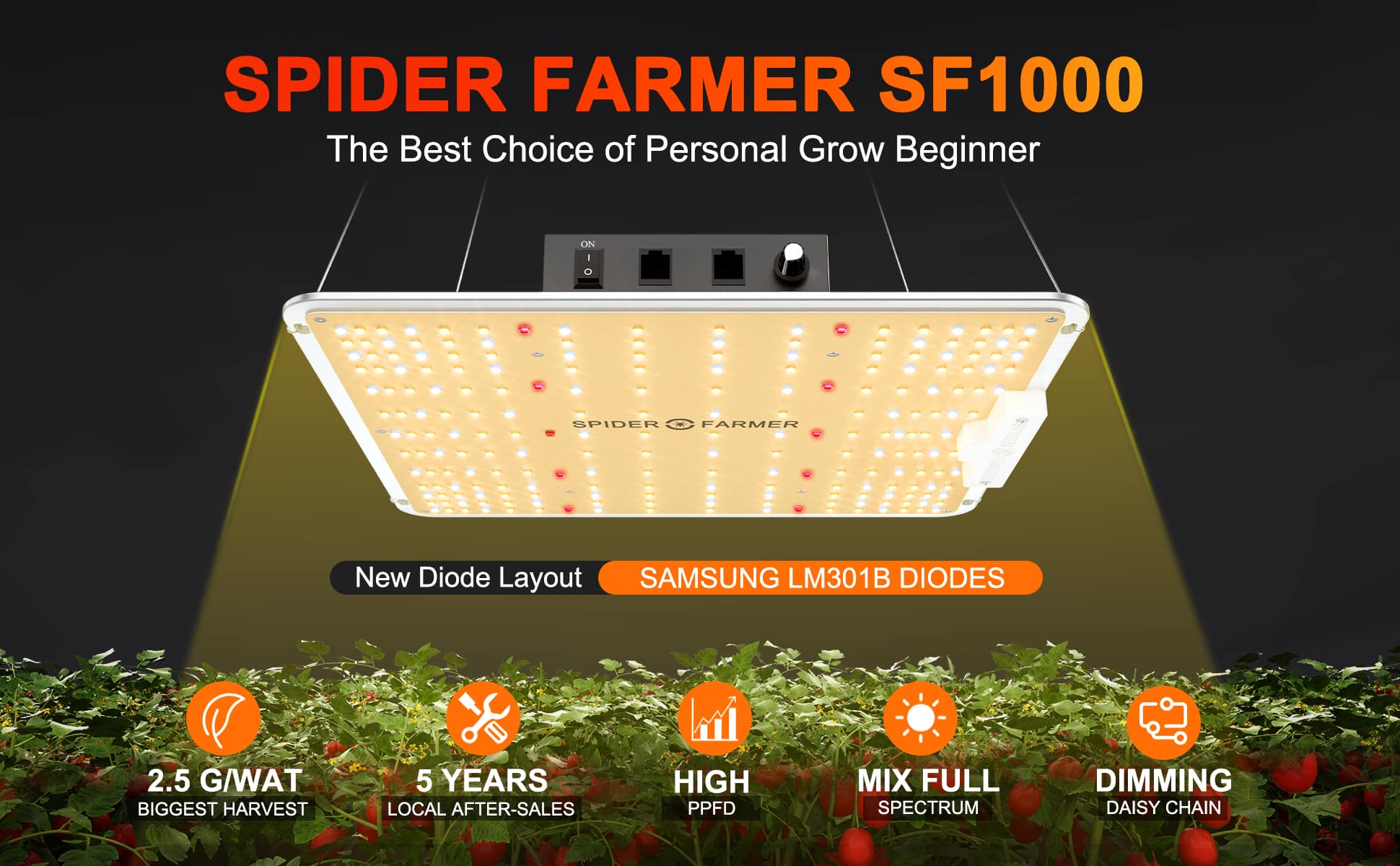 spider farmer sf1000 led grow light
