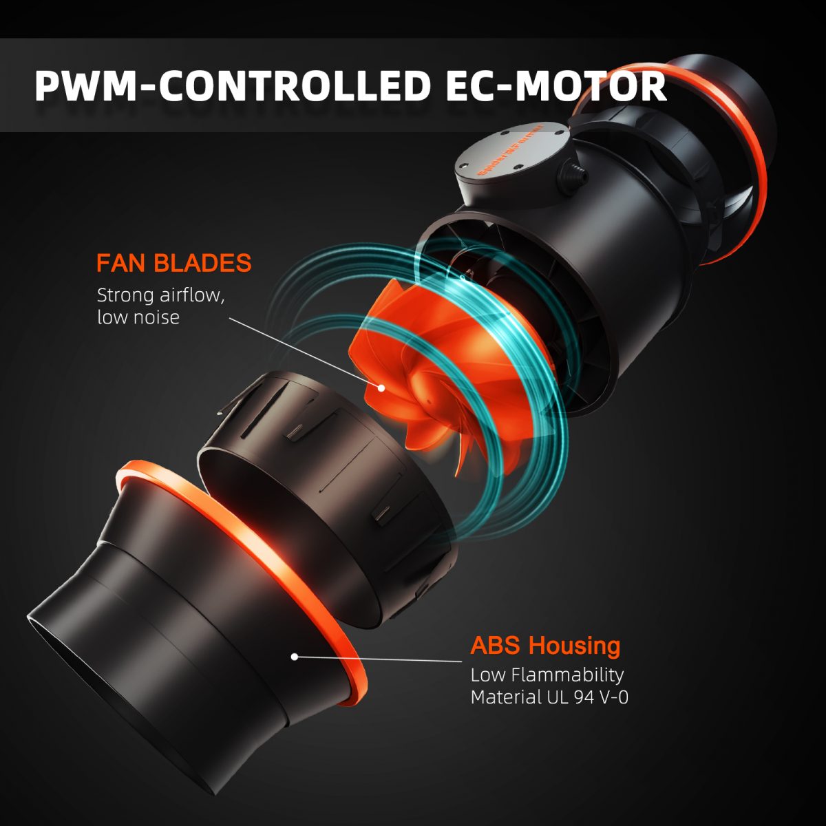 6-inch EC motor designed for high-efficiency air filtration, essential for maintaining clean and healthy air in indoor gardening setups