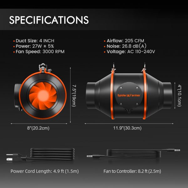 4-Inch Inline fan-Specification