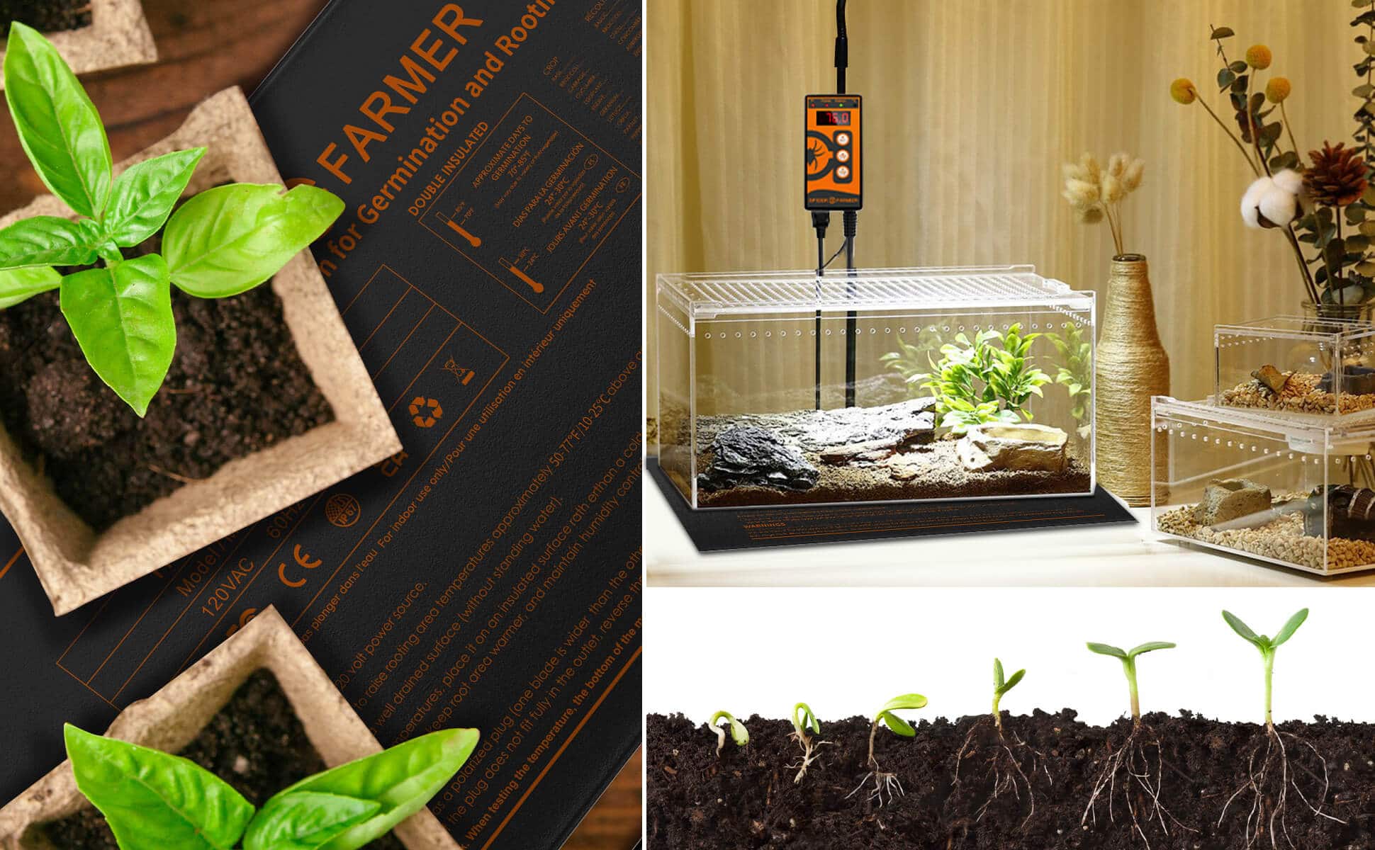 Spider Farmer? 48?X20.75? Seedling Heat Mat & Controller Set- application