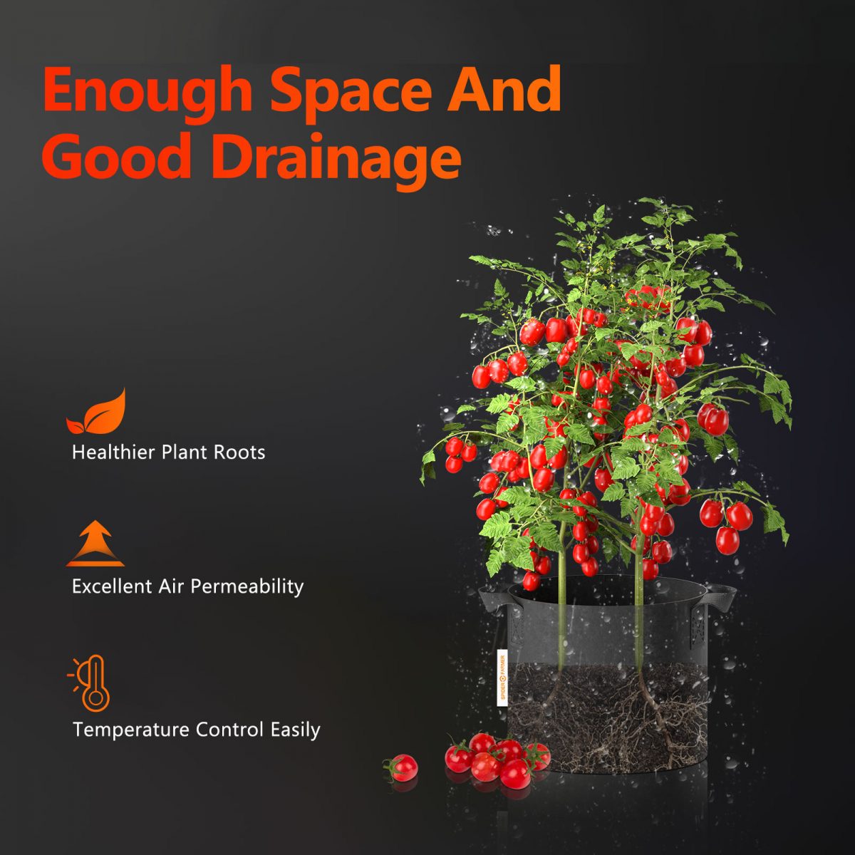 Spider Farmer 11-gallon grow bag, ideal for hydroponic and indoor gardening