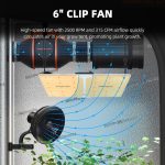 Spider Farmer SF2000 LED grow light with clip fan for indoor plant cultivation