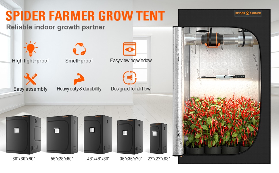 Spider Farmer® 4x8 big grow tent grow tent