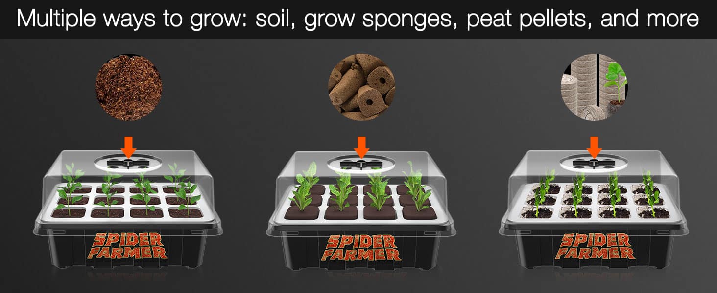 Spider Farmer® seed starting trays multiple ways to grow