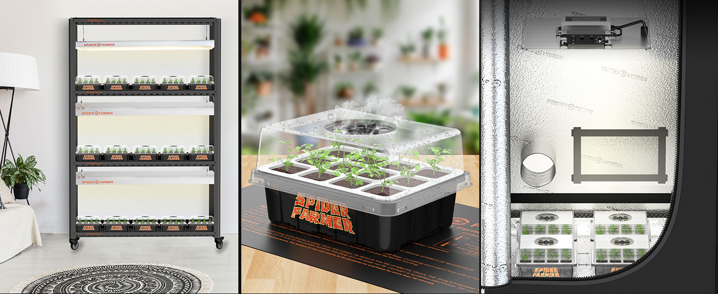 Spider Farmer® seed starting trays applications