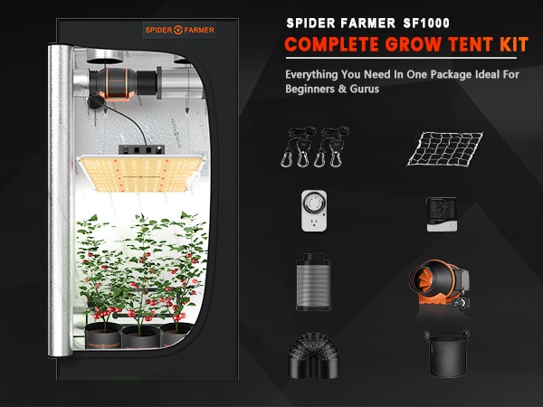 Spider Farmer 2X2 Complete Grow Tent Kits with Speed Controller-M-A1