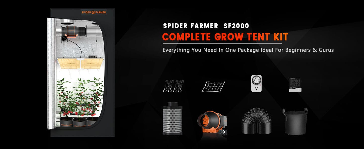 Spider Farmer 2X4 Complete Grow Tent Kits with Speed Controller-PC-1