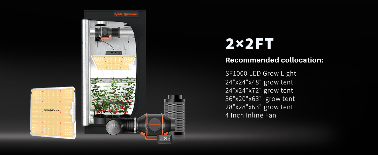 Spider Farmer 2x2 Grow Tent Small Indoor Grow Tent