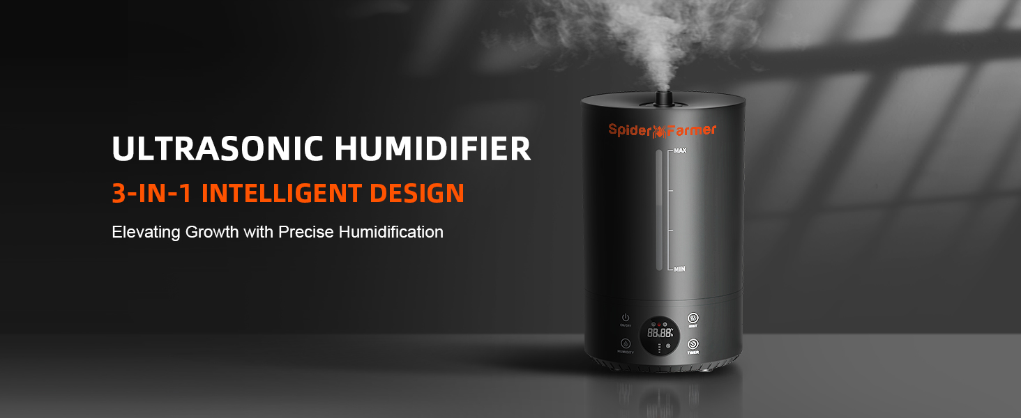 Spider Farmer Humidifier with Built-in Humidity Meter 4L 2-in-1 Cool M –  New Level Hydroponics
