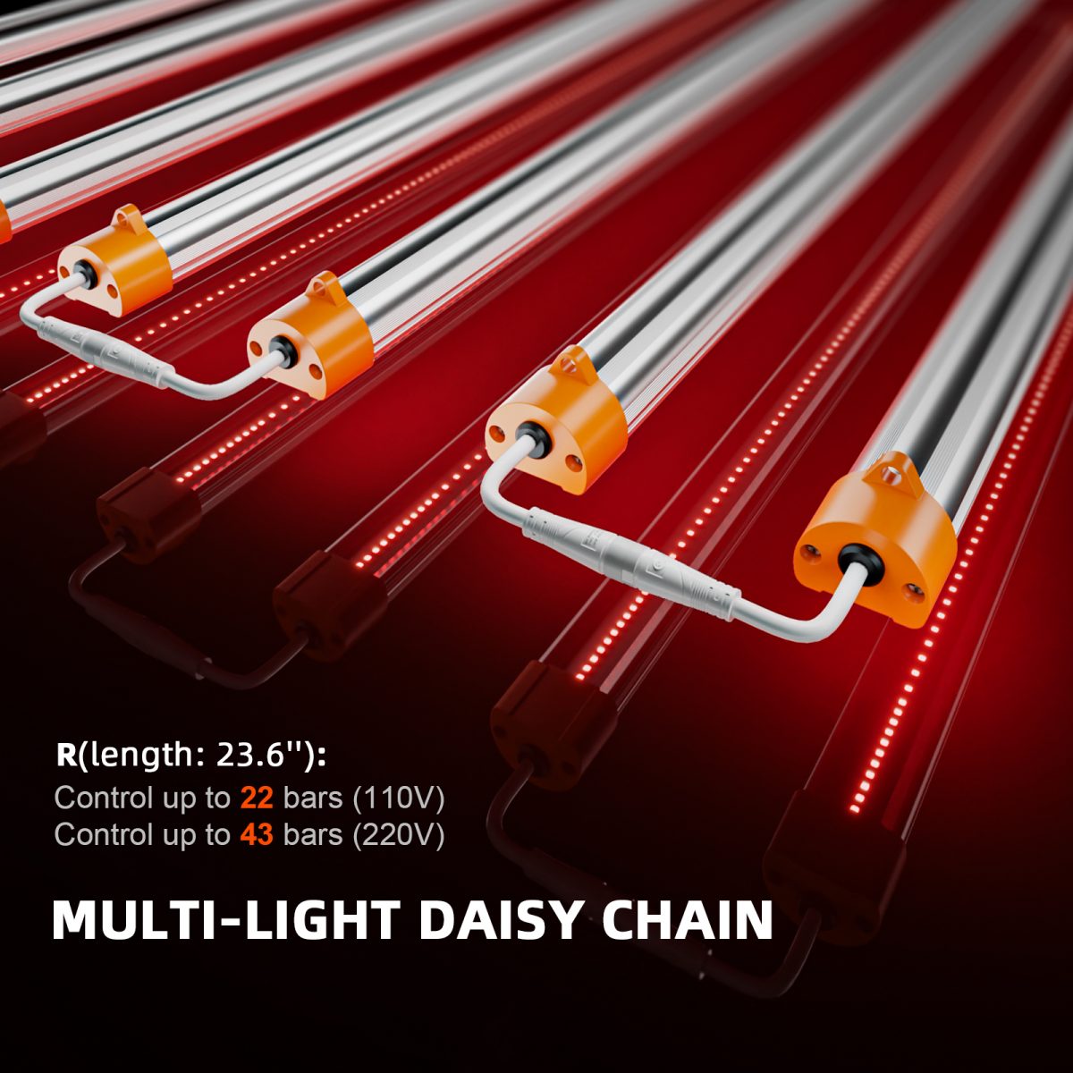 Spider Farmer Supplemental Deep Red 660nm LED Light Bar Set for Plant Growth with Daisy Chain Feature