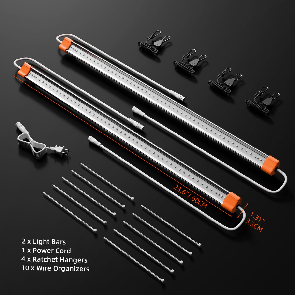 Spider Farmer Supplemental Deep Red 660nm LED Light Bar Set for Plant Growth - Includes 60cm, 8 LED Bars
