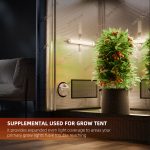 Glow30 full spectrum supplemental LED grow light bars with water drops, enhancing indoor plant growth and flowering with optimal light spectrum.