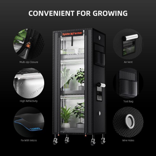 spider farmer plant stand with grow lights 54w 1680D grow tent .